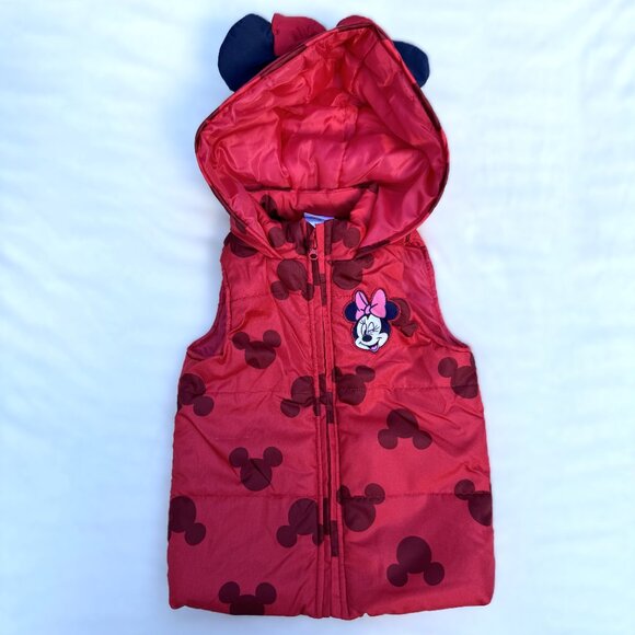 Disney Minnie Mouse Toddler Size 18 months Puffy Winter Vest With Mouse Ears - Picture 13 of 13